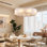  Lustre rond en or Kipley Modern Drum Alabaster (ampoules incluses)