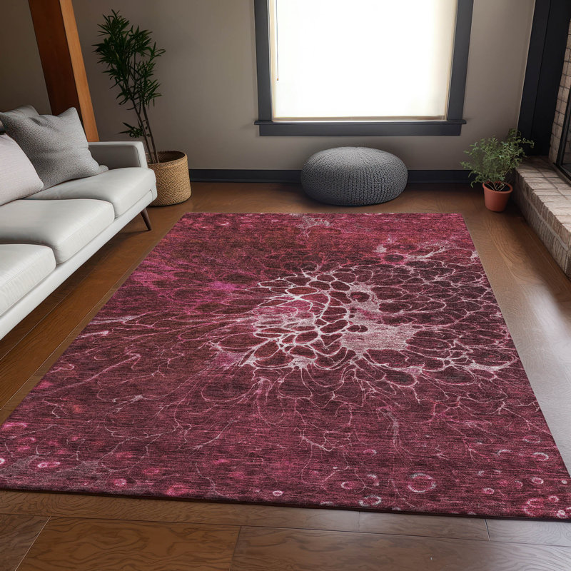 Tapis Merlot Premium lavable à la machine, Rectangle 5 pi x 7 pi 6 po