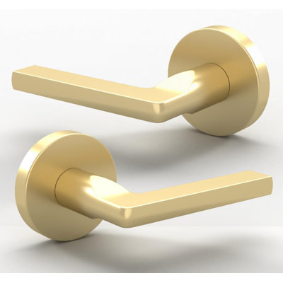 Mega Handles RALPH Reversible Interior Door Lever with Round Rosette, Adjustable Latch, Heavy-Duty Design for Bedrooms, Hallways & French Doors