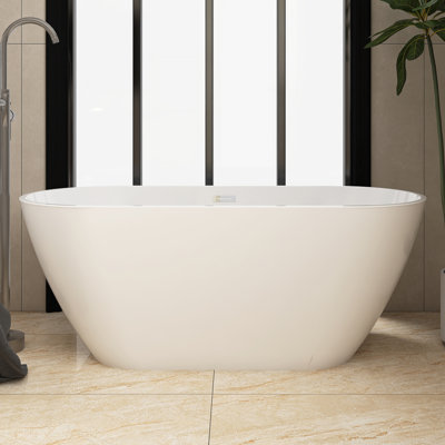 59'' x 28.38'' Freestanding Soaking Acrylic Bathtub