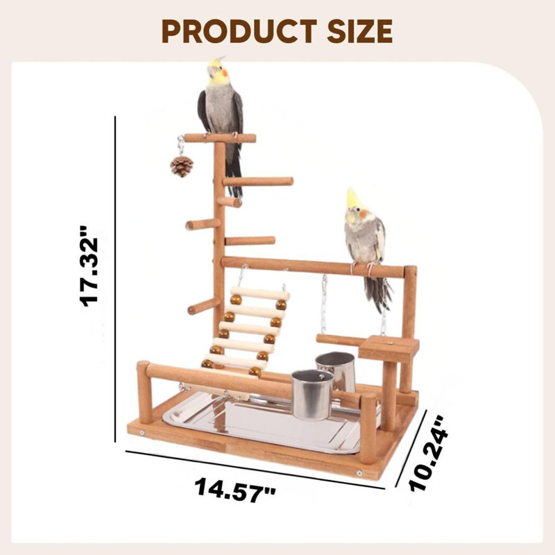 Perchoir en bois Bird, Brun pâle
