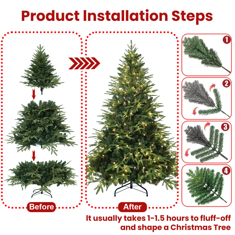 Arbre de Noël artificiel épinette vert pré-éclairé, H 5 pi