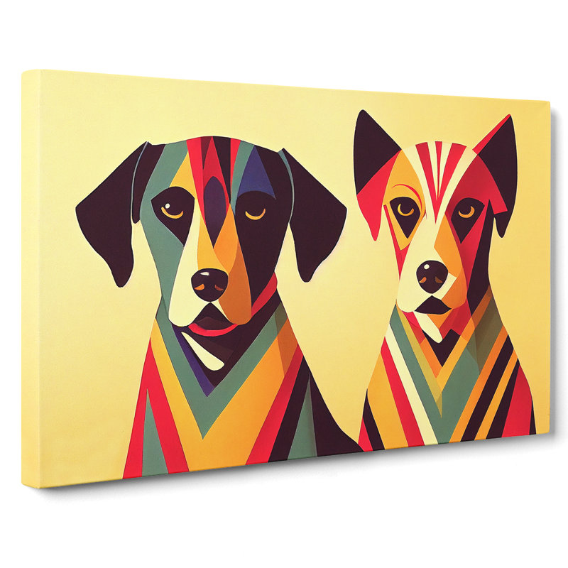 Deco Dogs Abstract - Wrapped Canvas, 35cm H x 50cm W x 3cm D