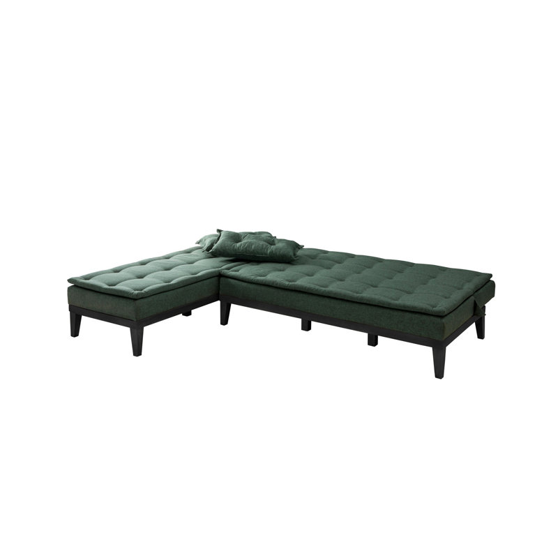 Canapé modulaire d'angle rembourré 88,6 po Sky, Velours vert