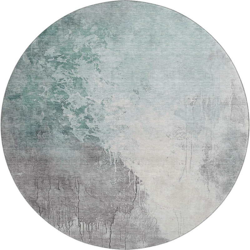 Premium Machine Washable Stallings AMF1842 Abstract Rug, Round 8'