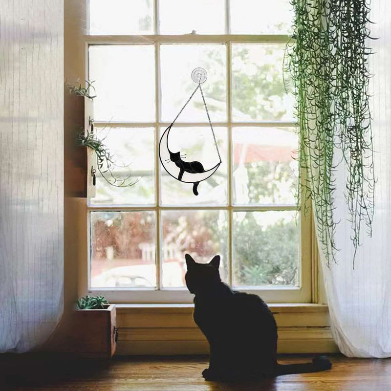 Florestial Animals Window Panel, White/Black