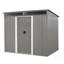 Rangement extérieur en métal 8 pi x 6 pi avec portes coulissantes verrouillables et plaque transparente pour le jardin, la pelouse-130059063