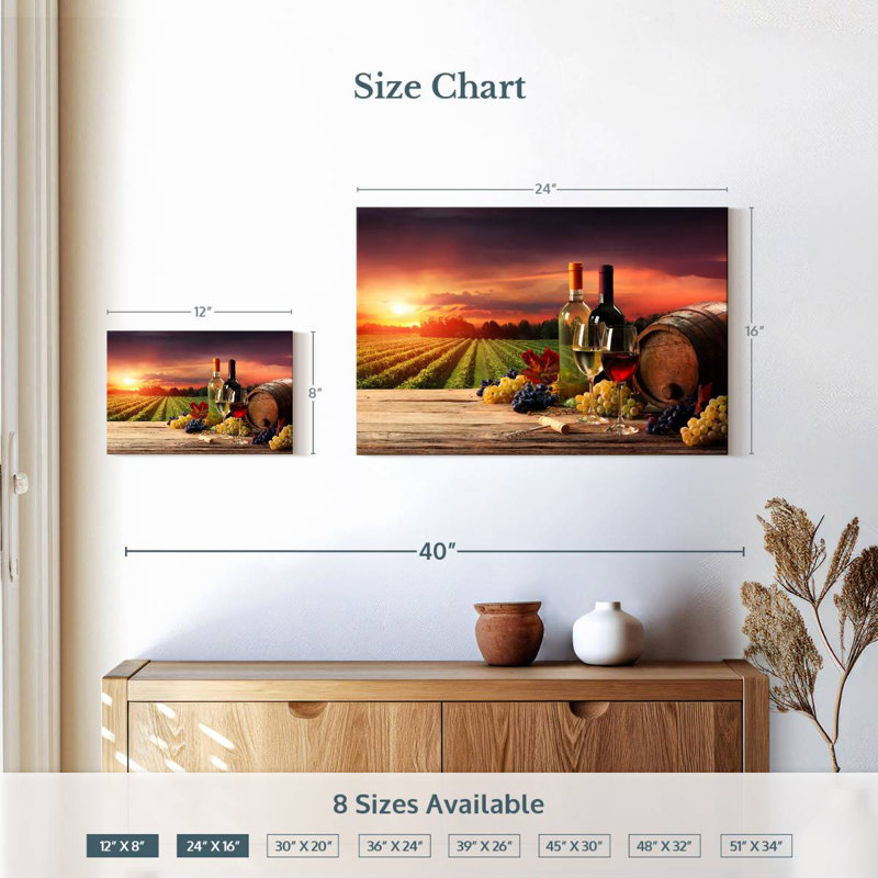 Yarlin Wine Vineyard Vista, 16" H x 24" W
