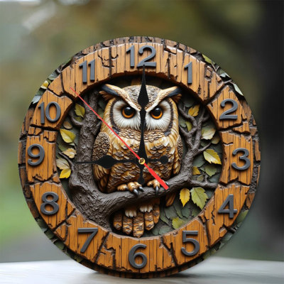 Owl Wall Clock Decor