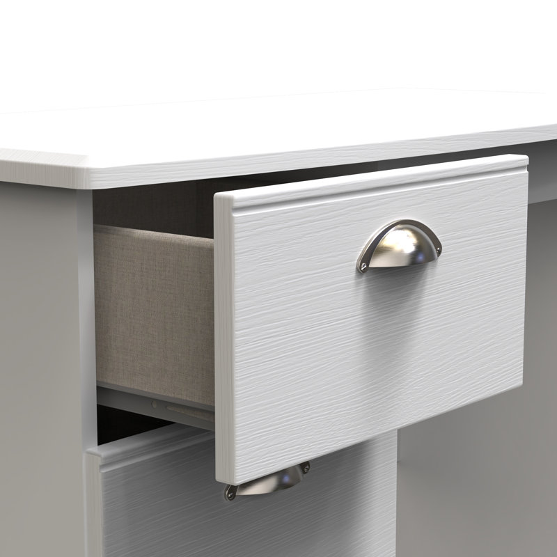 Fully Assembled Murier Dressing Table, White Ash