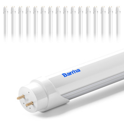 Barrina 4ft Led T8 Type B Light Tube, 24w, 3500lm, 6000k Bright Light, Ballast Bypass, 4 Foot Fluorescent Replacement Tube, Dual-end Powered, T8 T10 T12 Led Replacement, Frosted Cover, 16 Packs