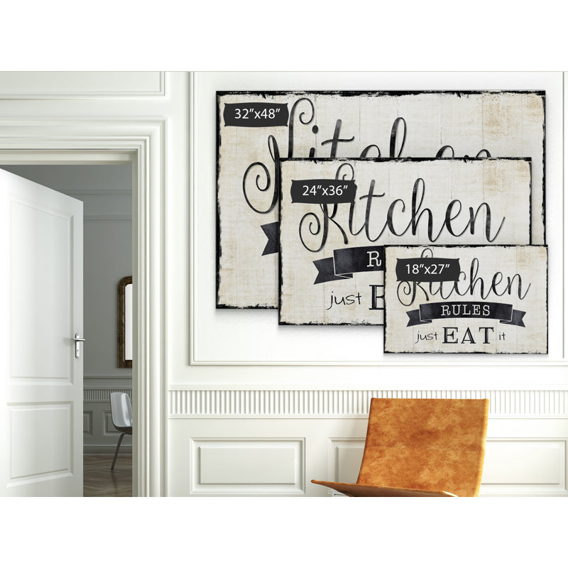 « just manger it », art textuel, H 18 po x l 27 po x P 1,5 po, Toile tendue
