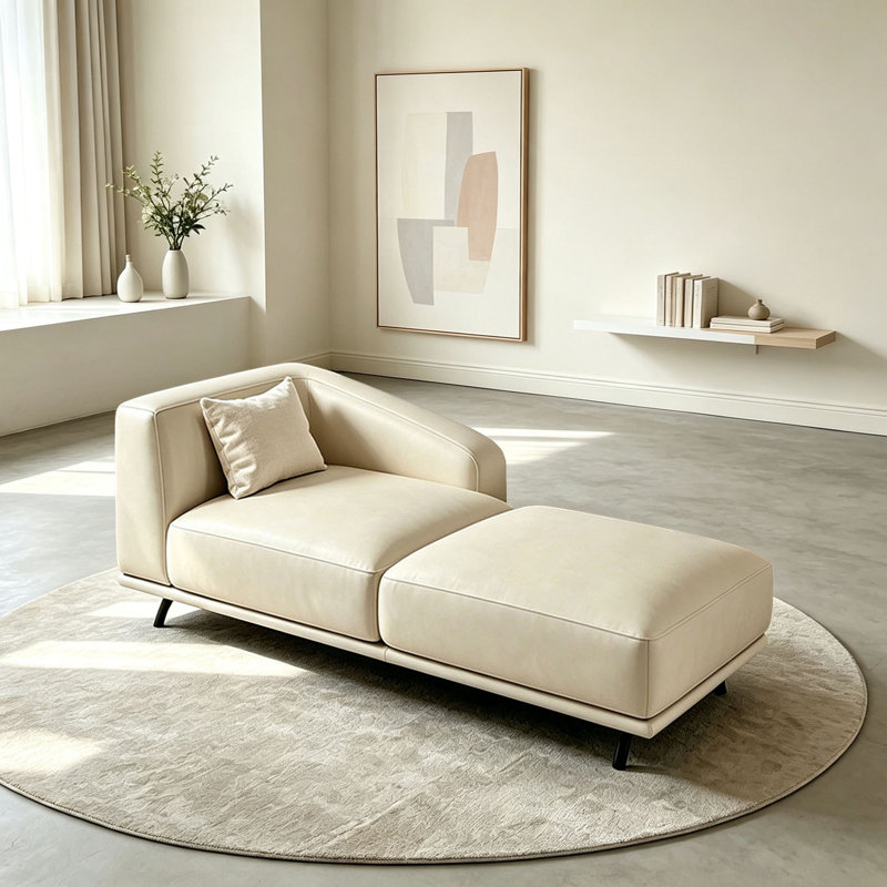 Chaise longue d'intérieur simple en similicuir