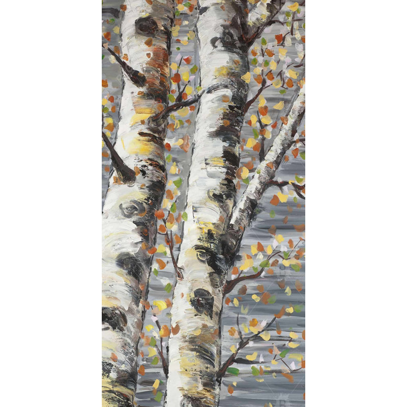 Budding white birches - 15.75"x31.50" Desk mat