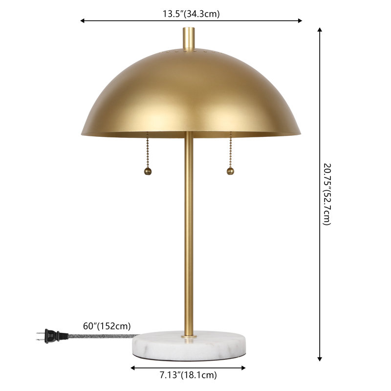 Lampe de table 21 po Marr, Doré / Blanc