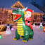  Père Noël gonflable de Noël 6,7 pi sur un dinosaure