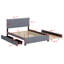 Lit plateforme tapissier avec 2 tiroirs et lit gigogne-115709513