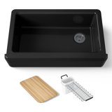 Riverby Undermount Single-Bowl Farmhouse Workstation Kitchen Sink With Tall Apron