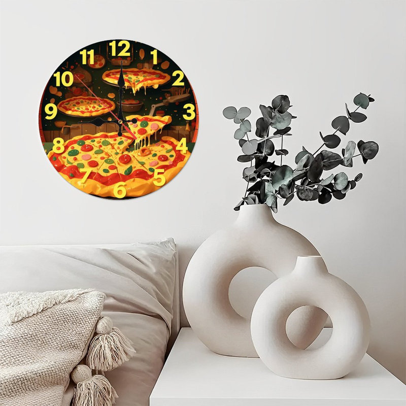 horloge à pizza tranches de fromage