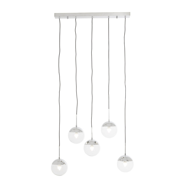 Royce 5 - Light Kitchen Island Pendant, Silver
