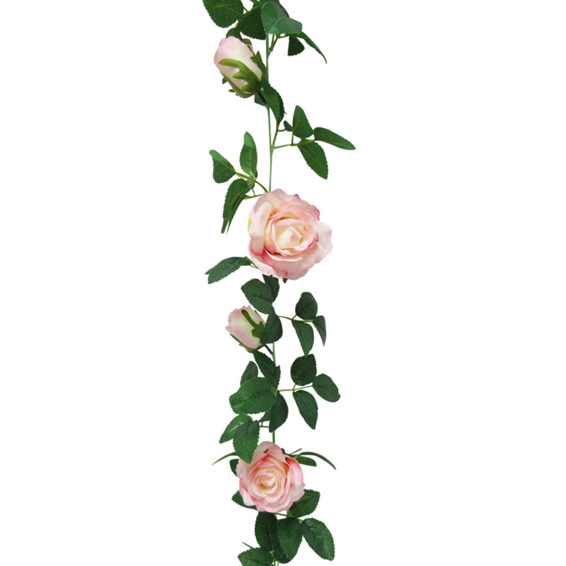 72'' in. Faux Rose Garland, Blush Pink