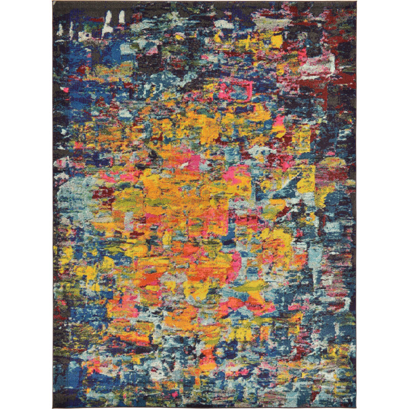 Rizer Washable Abstract Indoor Rug, Rectangle 9' x 12'2"