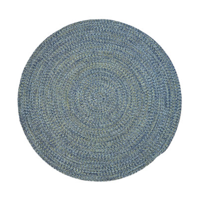 Tapis rond en tweed bleu côtier Tanzeer