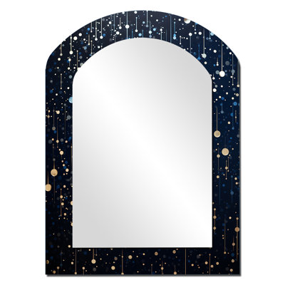 Indian Art Starry night sky 1 - Indian Art Arch Wall Mirror, Global Asymmetrical Decorative Mirror, Printed Metal Art