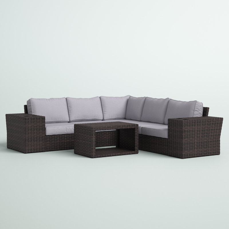 Ensemble de conversation pour 4 personnes avec coussins Anndale