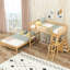Lit simple superposé simple avec bureau intégré et trois tiroirs, naturel (ancien sku: SM000709AAD)