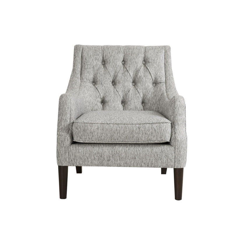 Button Tufted Accent Chair, Gray