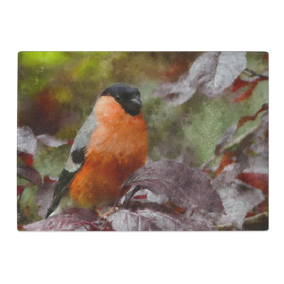 Bullfinch Bird Painting Chopping Board