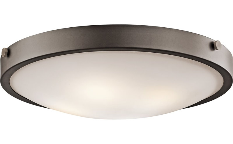Plafonnier Lytham à 4 lumières, fini bronze vieilli, abat-jour en verre blanc satiné dépoli, 53 cm de largeur