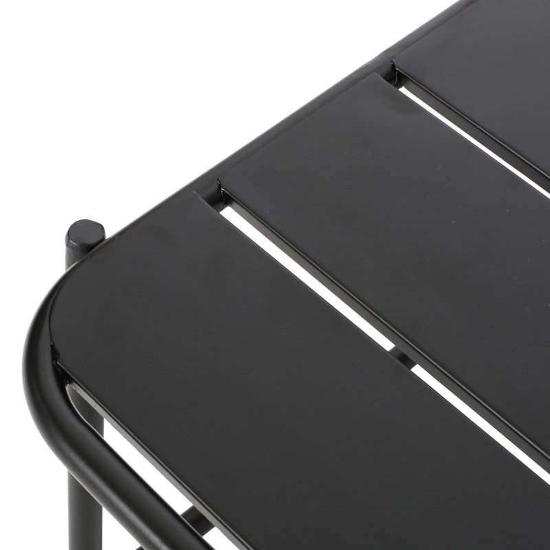 Side Table - Matte Black Iron Outdoor For Golf Area, 20.5 In. D, 19 W, 13.55 H, 9.49 Lb, Modern Decor Metal Veranda, Deep, Width, Height, Veranda