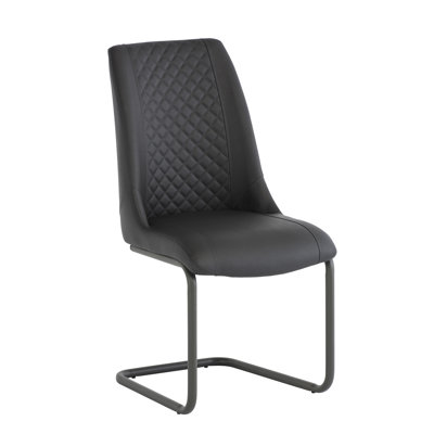 Fiona 45cm H Upholstered Metal Side Chair in Grey