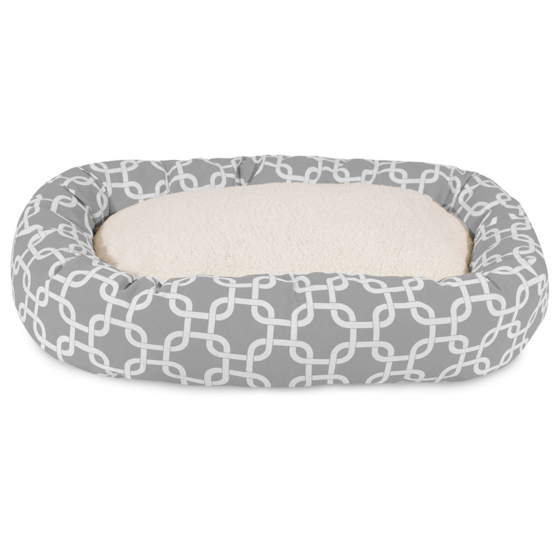 Large Grey Geometric Sherpa Outdoor Dog Bed