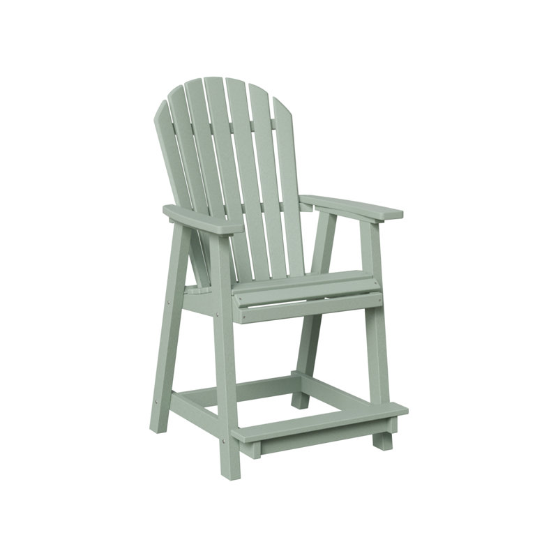 Comfo Back Outdoor Bar Stool, Seafoam