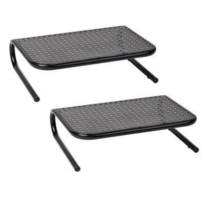  Monitor Stand, Ventilated Laptop Riser, Desktop Organizer, Metal, 14.5"L x 11.25"W x 4.25"H, 2-Pack