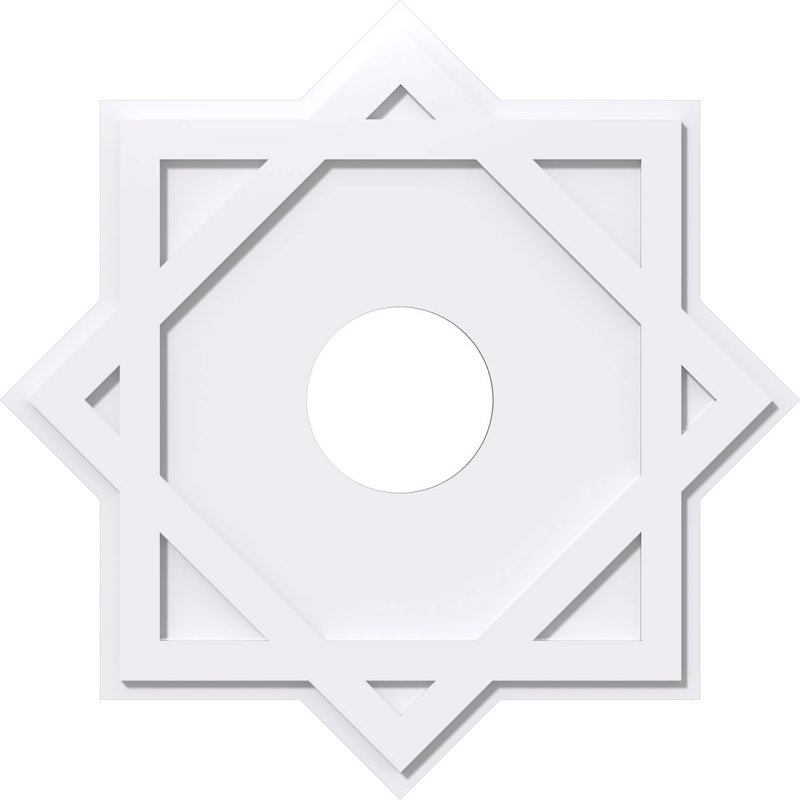 Médaillon de plafond contemporain en PVC de qualité architecturale 22 po x P 5 po x P 12 1/4 po x P 1 po Axel