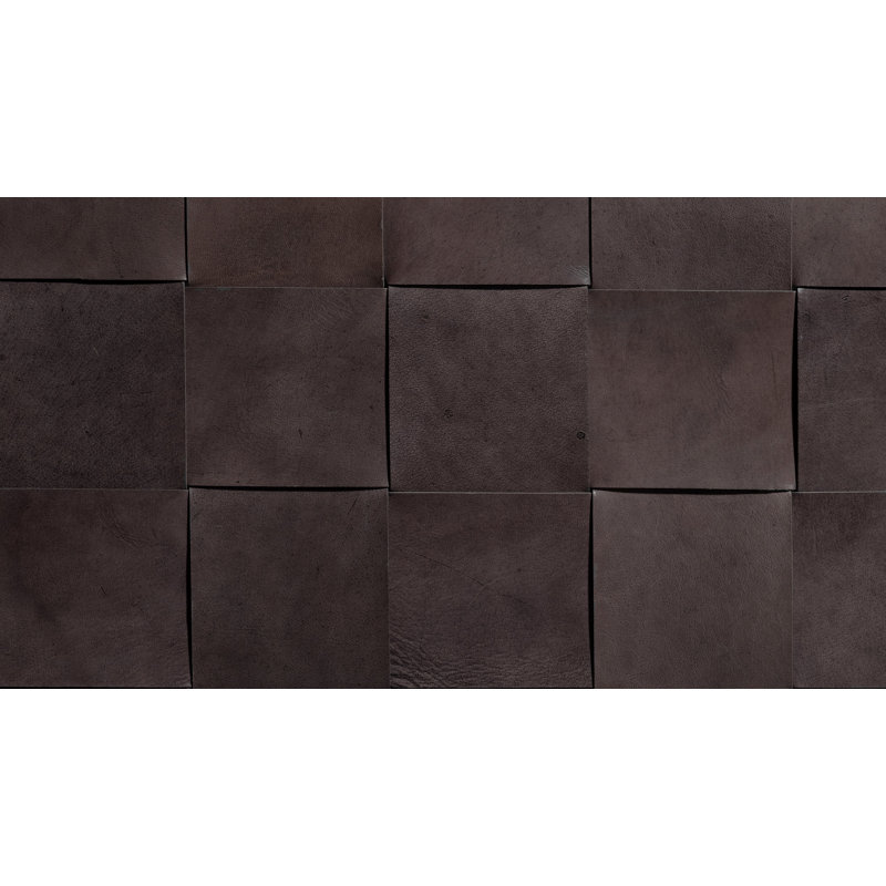 Woven Ottoman Ottoman, Dark Gray Genuine Leather