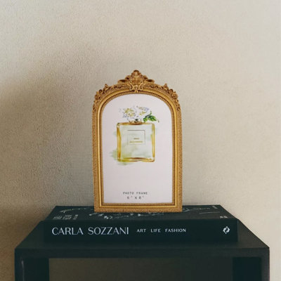 Vintage Gold Arched Picture Frame - 3.5"x5"