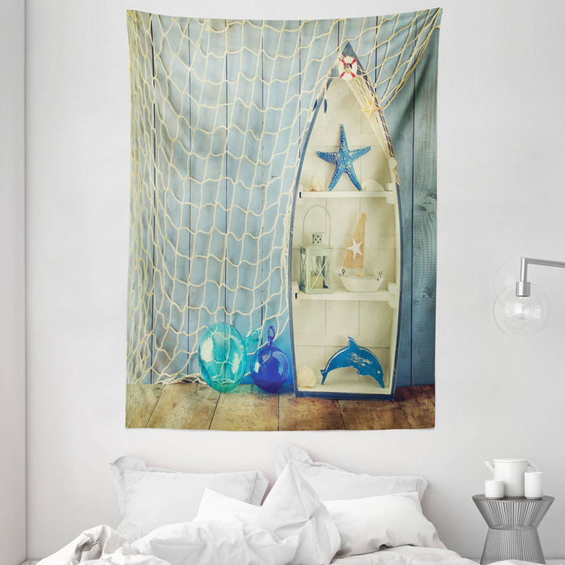 Tapisserie polyester tropique mer, H 80 po x l 60 po