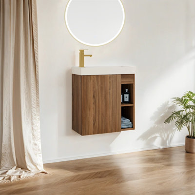 Ensemble de meuble-lavabo simple 19,72 po avec plateau en résine Jasmone