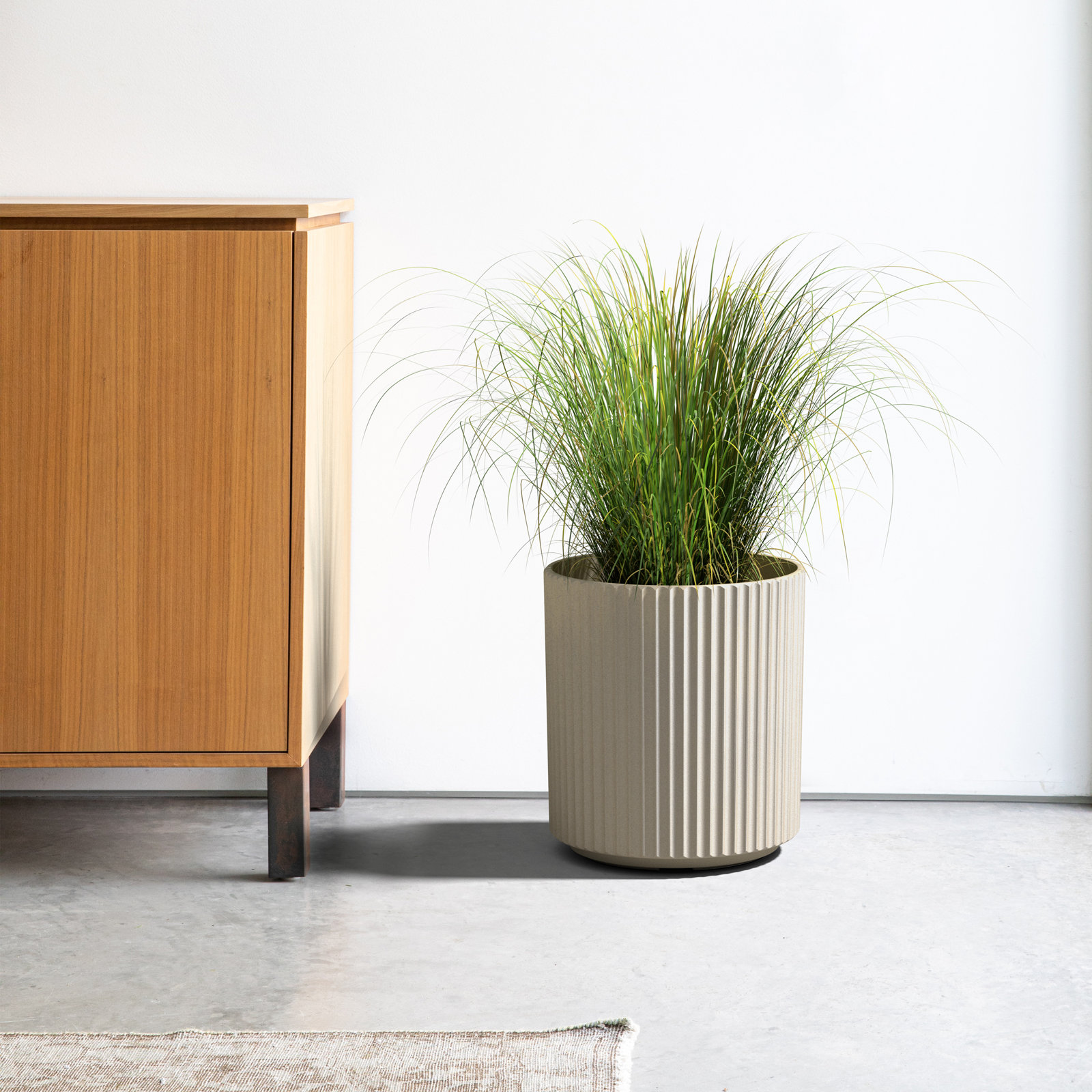 Demi Series 19" Pot Planter, 1, Sand, 16" H x 14.75" W x 14.75" D