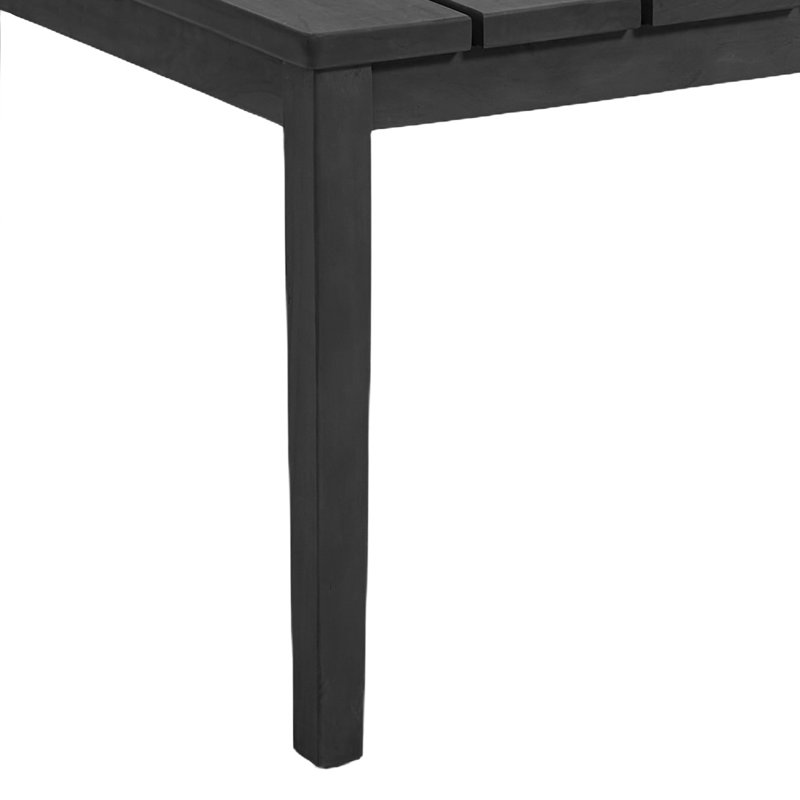 Table basse d'extérieur en bois de teck massif, Noir