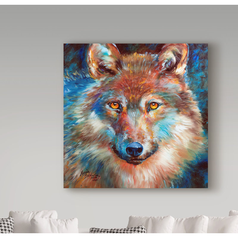 Duniya «Timber Wolf Abstract», reproduction de peinture acrylique sur toile tendue, H 18 po x l 18 po x P 2 po