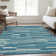 Premium Machine Washable Prisco Teal Rug