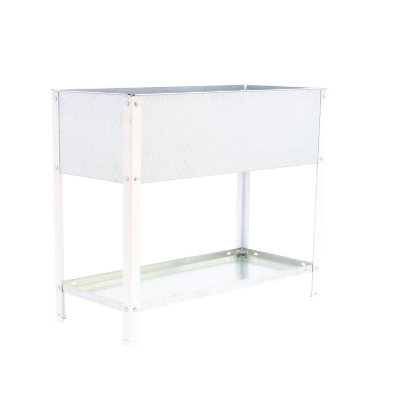 Ambere Metal Potting Bench, 85cm H x 90cm W x 60cm D, White