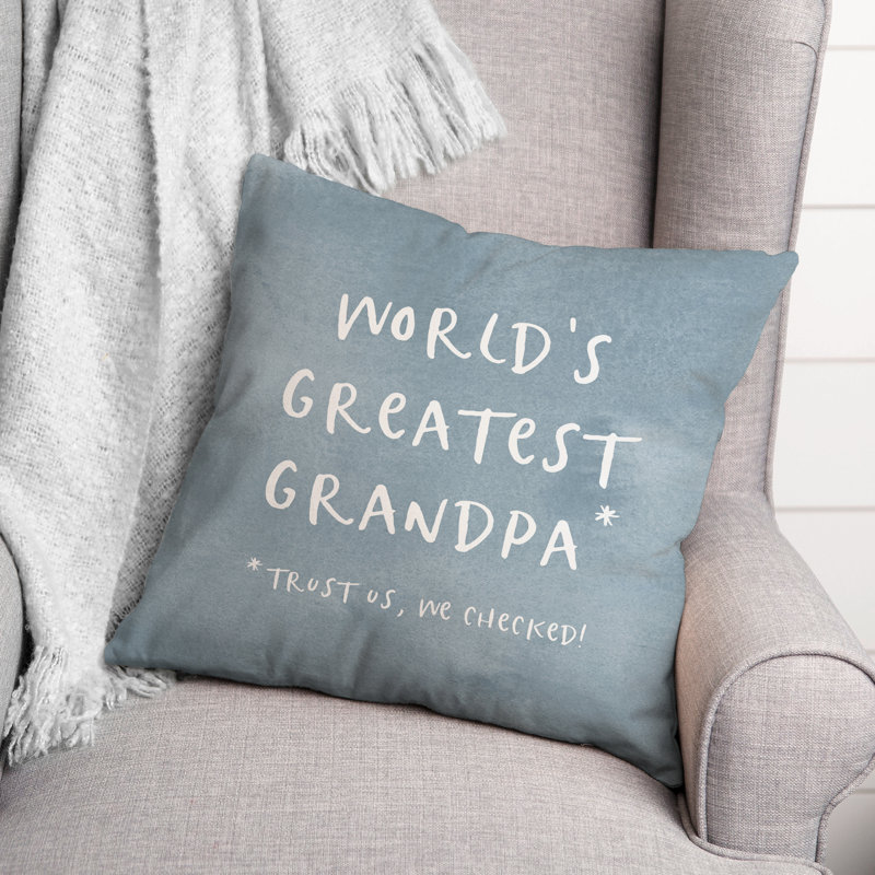  Housse et insert de coussin carré World's Greatest Grandpa