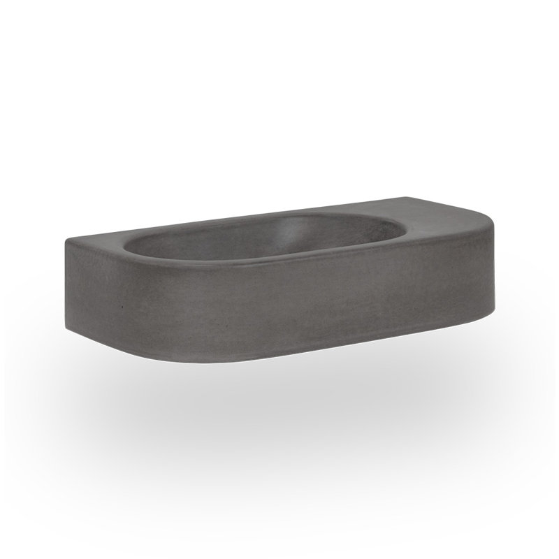 Newterra 21.75" Wall/Vessel Bathroom Sink, No Holes, Slate